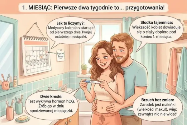 Pierwszy miesiąc ciąży a tygodnie ciąży - kalendarz ciąży